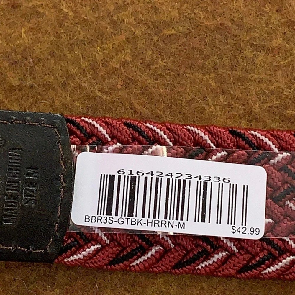 Zep-Pro Mens Medium Red Braided Elastic Stretch Belt NWT